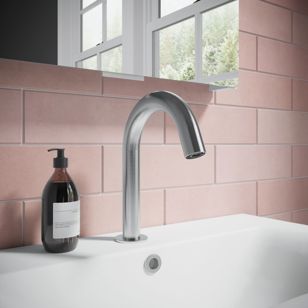 product lifestyle image of Crosswater MPRO Sensor Brushed Stainless Steel Deck Mounted Basin Spout PROX135DNV